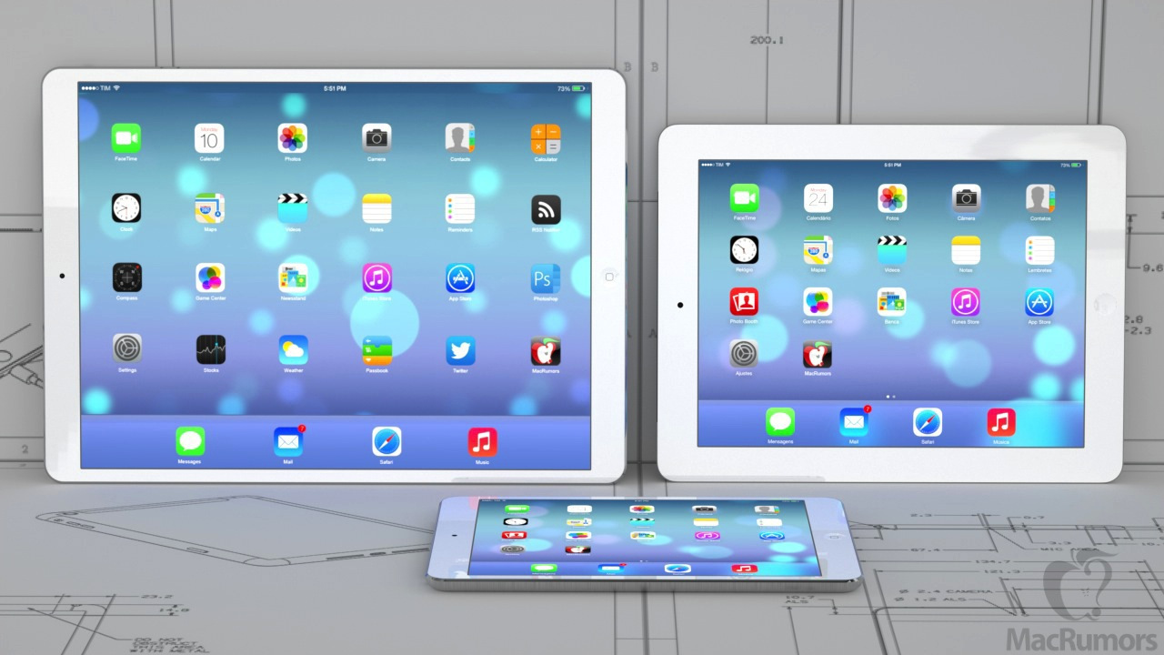 Así podría ser el iPad de 12,9 pulgadas
