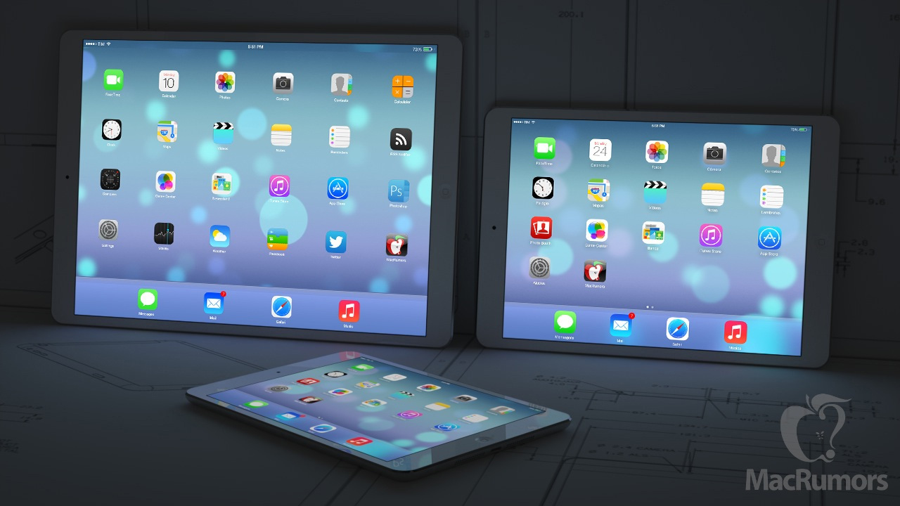 Así podría ser el iPad de 12,9 pulgadas