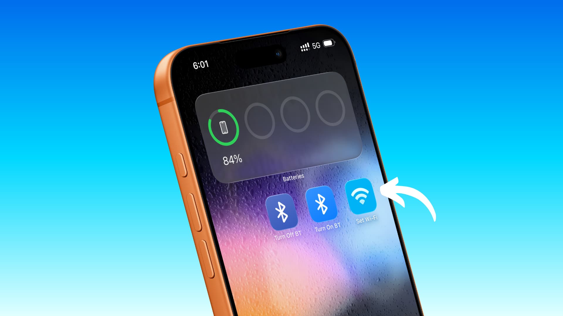 Cómo añadir botones de Wi-Fi y Bluetooth a la pantalla de inicio del iPhone