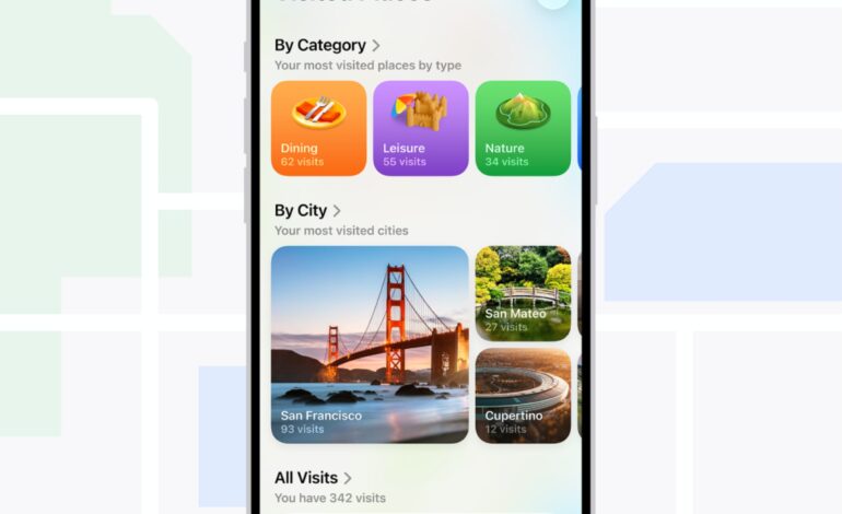 Descubre cómo funciona la nueva función de Lugares Visitados en Apple Maps