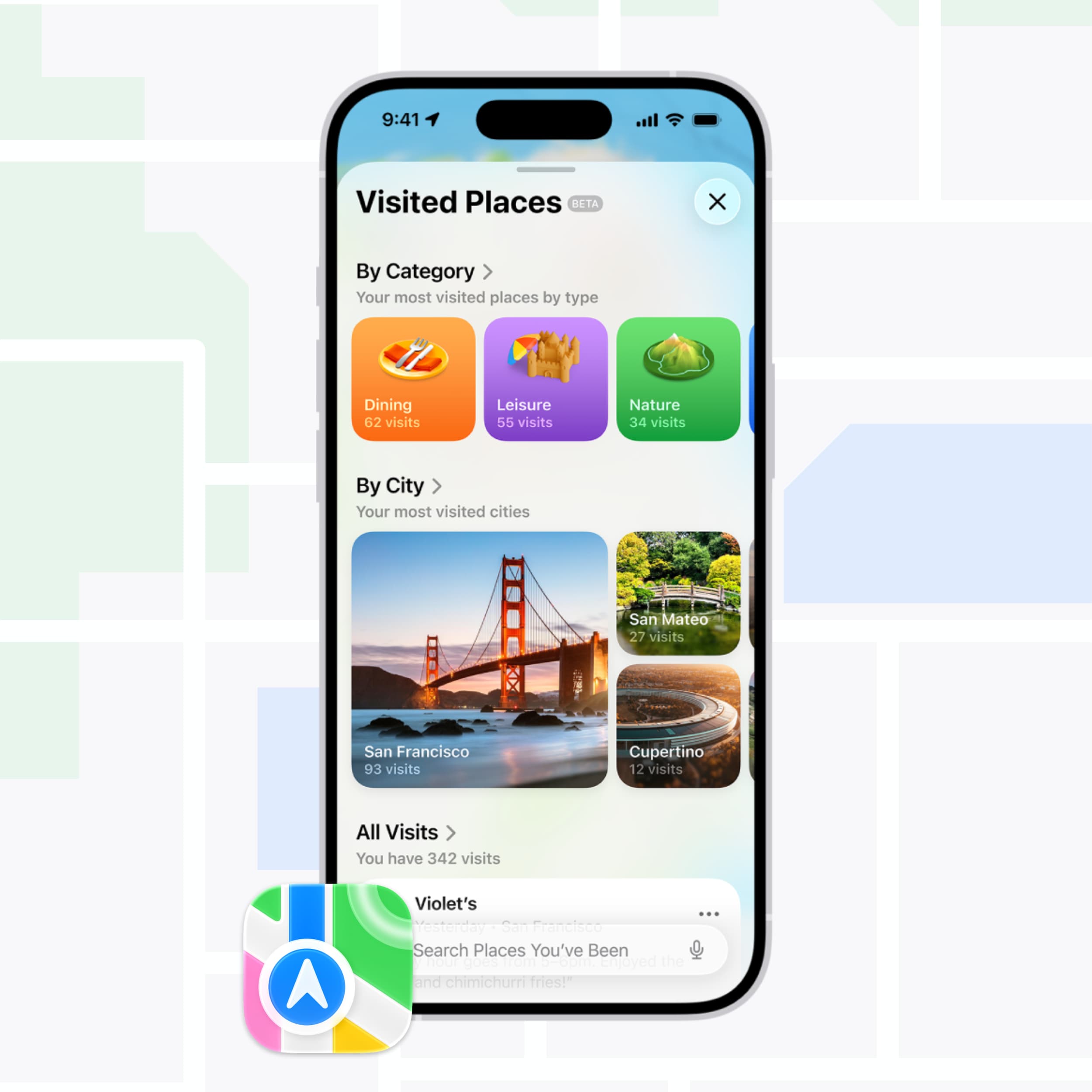 Descubre cómo funciona la nueva función de Lugares Visitados en Apple Maps