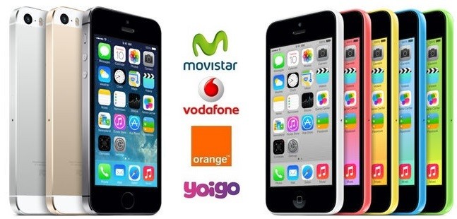 Precios del iPhone 5S y iPhone 5C con Movistar, Orange, Vodafone y Yoigo