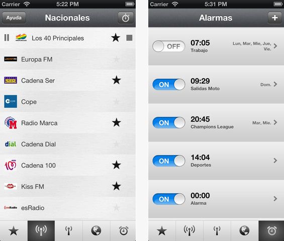 Radio despertador para iPhone 5