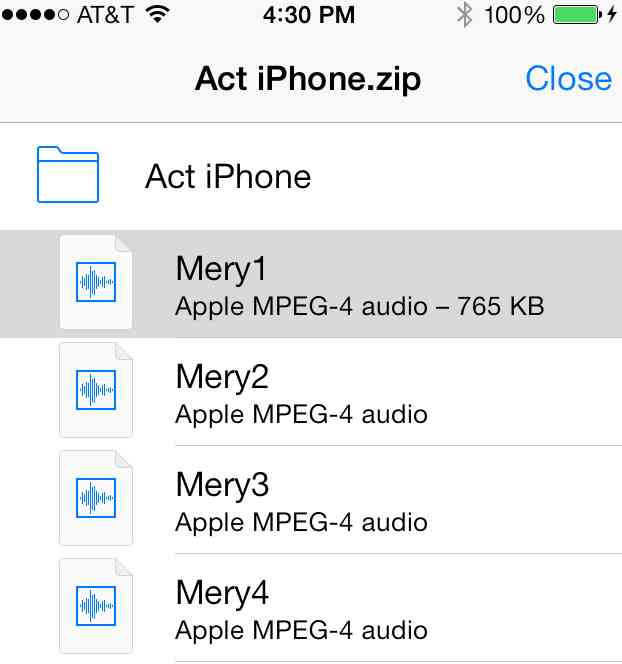 Como abrir archivos .zip con iOS 7